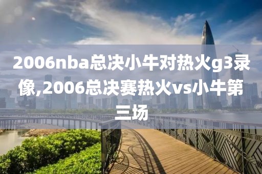 2006nba总决小牛对热火g3录像,2006总决赛热火vs小牛第三场