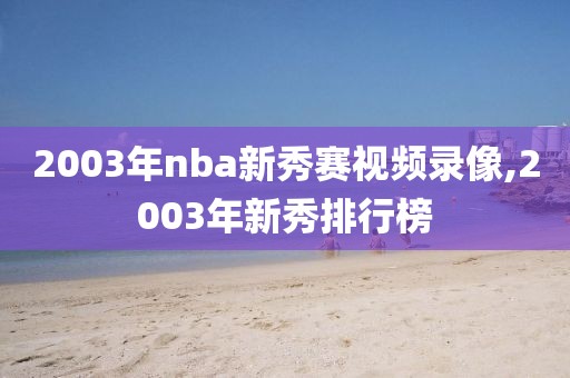 2003年nba新秀赛视频录像,2003年新秀排行榜