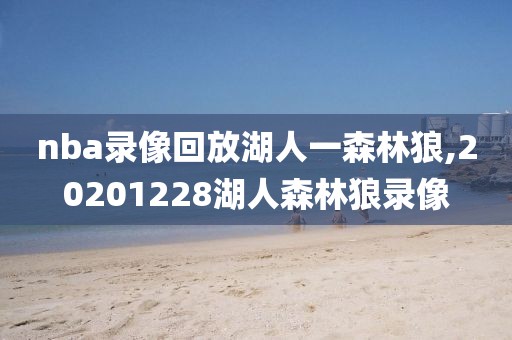 nba录像回放湖人一森林狼,20201228湖人森林狼录像